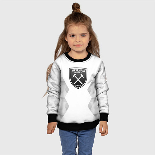 Детский свитшот West Ham white poly / 3D-Черный – фото 4