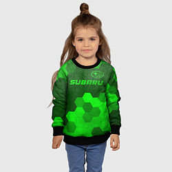 Свитшот детский Subaru - green gradient посередине, цвет: 3D-черный — фото 2