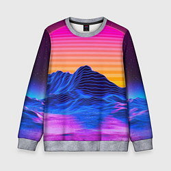 Свитшот детский Неоновый закат, цвет: 3D-меланж