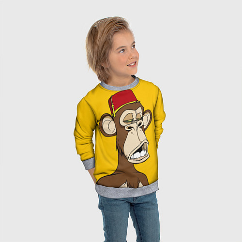 Детский свитшот NFT ape monkey / 3D-Меланж – фото 3