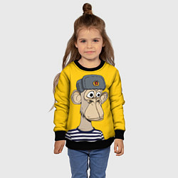 Свитшот детский NFT ape turtleneck, цвет: 3D-черный — фото 2