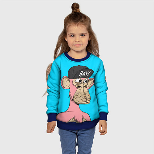 Детский свитшот NFT pink ape / 3D-Синий – фото 4