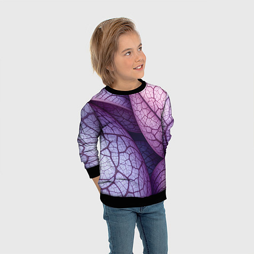 Детский свитшот Прожилки экзотического растения / 3D-Черный – фото 3