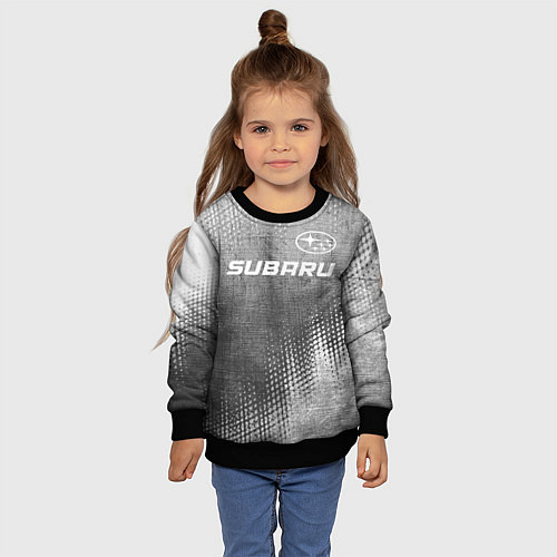 Детский свитшот Subaru - grey gradient посередине / 3D-Черный – фото 4