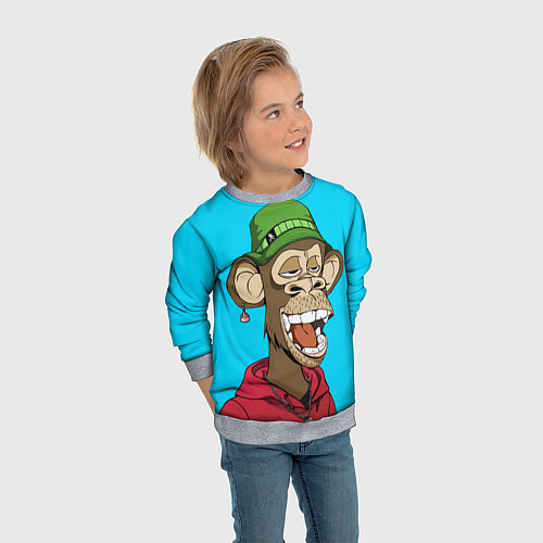 Детский свитшот NFT smile ape / 3D-Меланж – фото 3