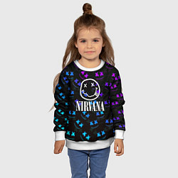 Свитшот детский Nirvana x marshmello neon, цвет: 3D-белый — фото 2