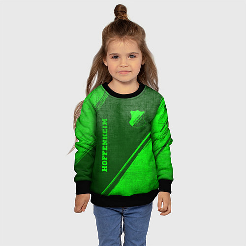 Детский свитшот Hoffenheim - green gradient вертикально / 3D-Черный – фото 4