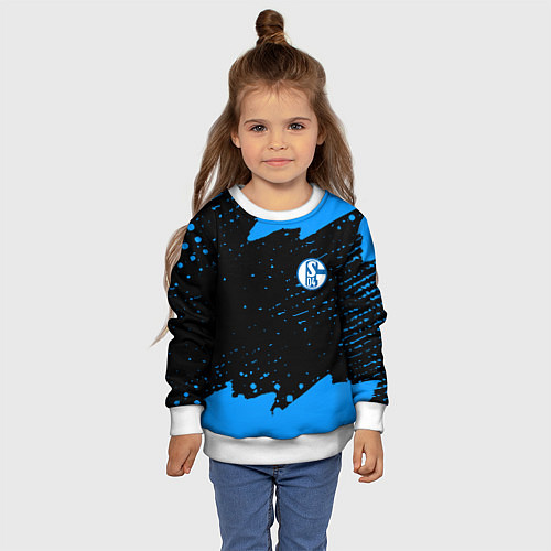 Детский свитшот Schalke 04 fc blue color / 3D-Белый – фото 4
