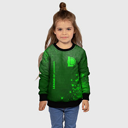 Свитшот детский League of Legends - green gradient вертикально, цвет: 3D-черный — фото 2