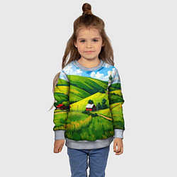 Свитшот детский Русская деревенька, цвет: 3D-меланж — фото 2