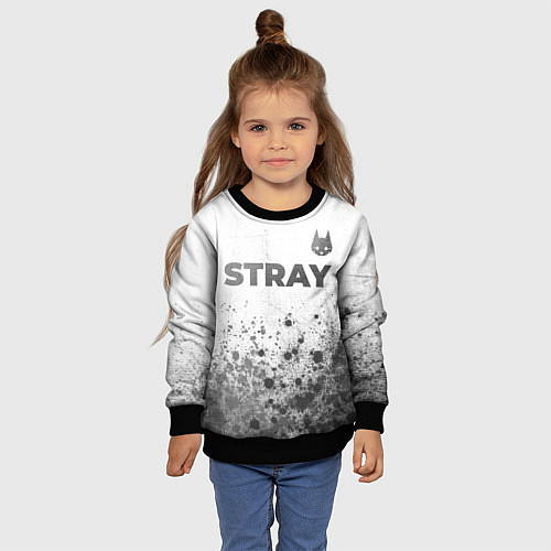 Детский свитшот Stray - white gradient посередине / 3D-Черный – фото 4