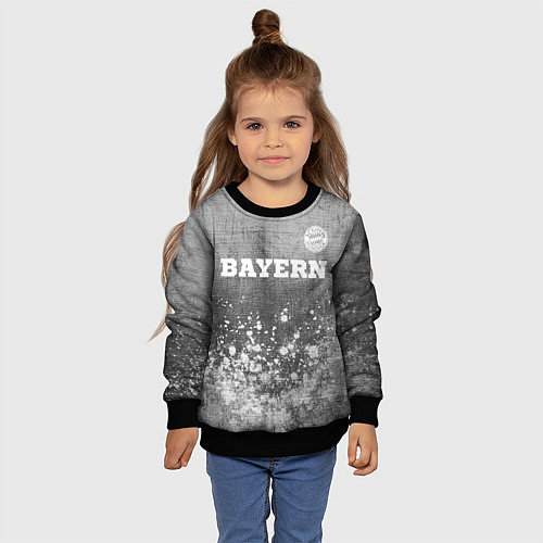 Детский свитшот Bayern - grey gradient посередине / 3D-Черный – фото 4