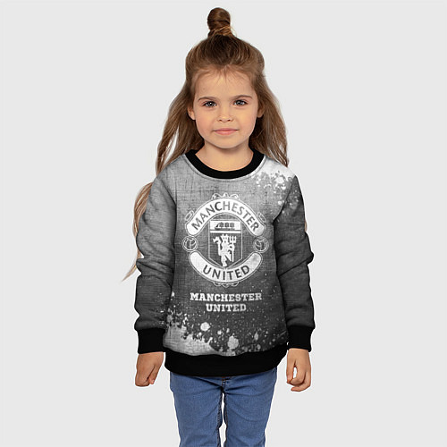 Детский свитшот Manchester United - grey gradient / 3D-Черный – фото 4