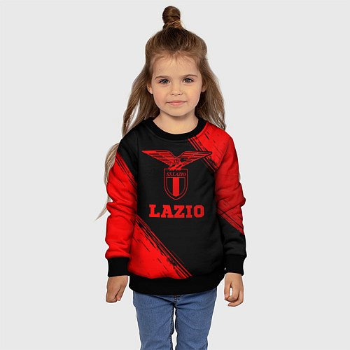 Детский свитшот Lazio - red gradient / 3D-Черный – фото 4