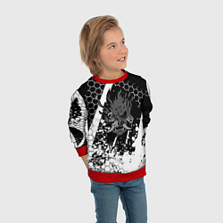 Свитшот детский Samurai соты краски, цвет: 3D-красный — фото 2
