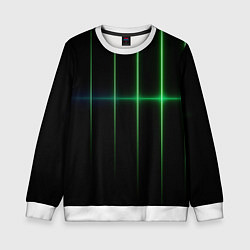 Свитшот детский The line is green black, цвет: 3D-белый