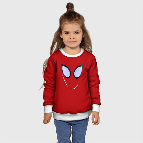 Детский свитшот Человек паук глаза питера / 3D-Белый – фото 4