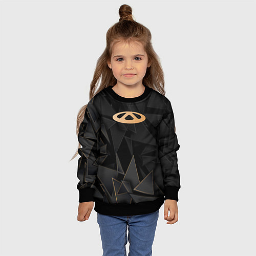 Детский свитшот Chery golden poly / 3D-Черный – фото 4