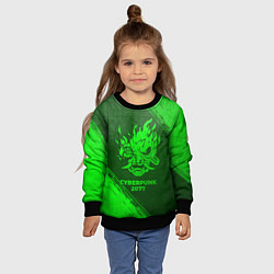 Свитшот детский Cyberpunk 2077 - green gradient, цвет: 3D-черный — фото 2