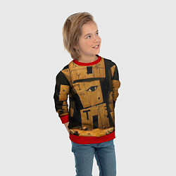 Свитшот детский Глаза в каменных домах, цвет: 3D-красный — фото 2