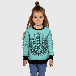 Свитшот детский Маяк и розы, цвет: 3D-черный — фото 2