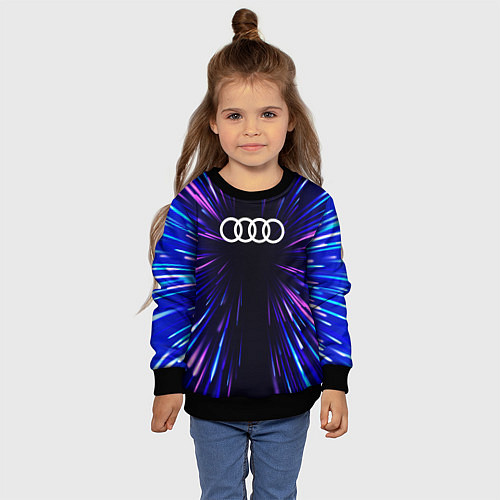 Детский свитшот Audi neon energy / 3D-Черный – фото 4