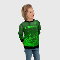 Свитшот детский Liverpool - green gradient посередине, цвет: 3D-черный — фото 2
