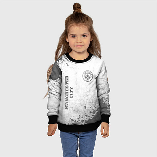 Детский свитшот Manchester City - white gradient вертикально / 3D-Черный – фото 4