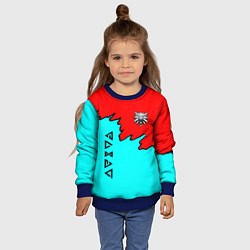 Свитшот детский Ведьмак краски логотип, цвет: 3D-синий — фото 2