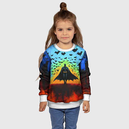 Детский свитшот Бэтмен и летучие мыши / 3D-Белый – фото 4