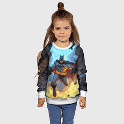 Свитшот детский Бэтмен в прыжке, цвет: 3D-белый — фото 2