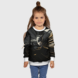 Свитшот детский Бэтмен черный плащ, цвет: 3D-белый — фото 2