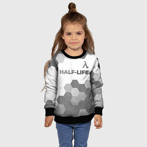 Детский свитшот Half-Life - white gradient посередине / 3D-Черный – фото 4