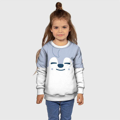 Детский свитшот Wolf Chan skzoo / 3D-Белый – фото 4