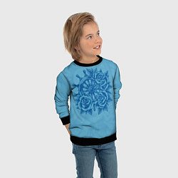 Свитшот детский Штурвал и три розы, цвет: 3D-черный — фото 2