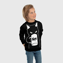 Свитшот детский Angry black cat nope, цвет: 3D-черный — фото 2
