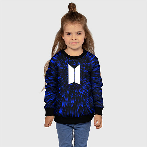 Детский свитшот BTS blue energy / 3D-Черный – фото 4