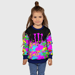 Свитшот детский Monster energy краски неоновые, цвет: 3D-синий — фото 2