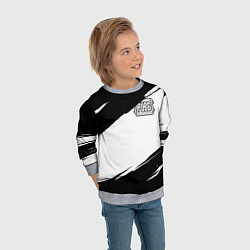 Свитшот детский PUBG черно белые краски, цвет: 3D-меланж — фото 2