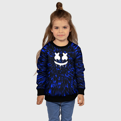 Детский свитшот Marshmello blue energy / 3D-Черный – фото 4