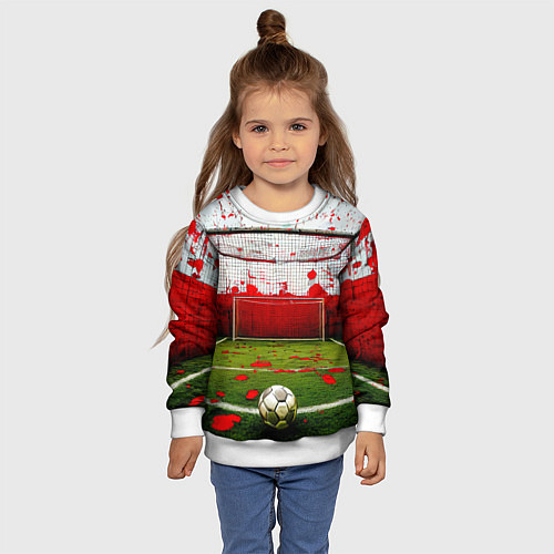 Детский свитшот Мини-футбол / 3D-Белый – фото 4