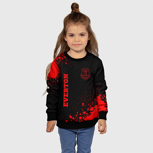 Детский свитшот Everton - red gradient вертикально / 3D-Черный – фото 4