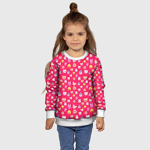 Детский свитшот Skzoo pattern pink / 3D-Белый – фото 4