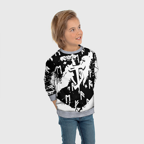 Детский свитшот Doom символы краски / 3D-Меланж – фото 3