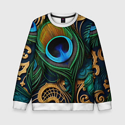 Детский свитшот Узоры и перья павлина
