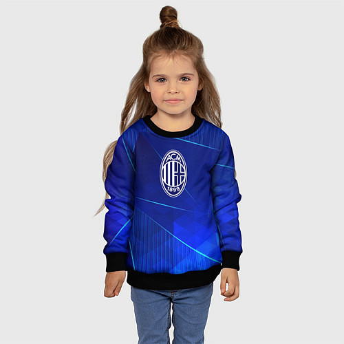 Детский свитшот AC Milan blue poly / 3D-Черный – фото 4