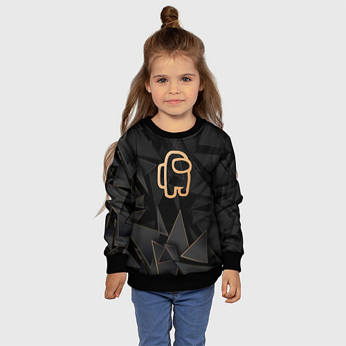 Детский свитшот Among Us golden poly / 3D-Черный – фото 4