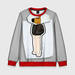 Свитшот детский Чиловый парень - свидетель мем, цвет: 3D-красный