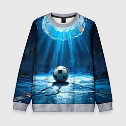 Свитшот детский Футбольный мяч в синем, цвет: 3D-меланж