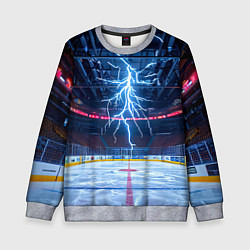 Детский свитшот Удар молнии в хоккейную площадку